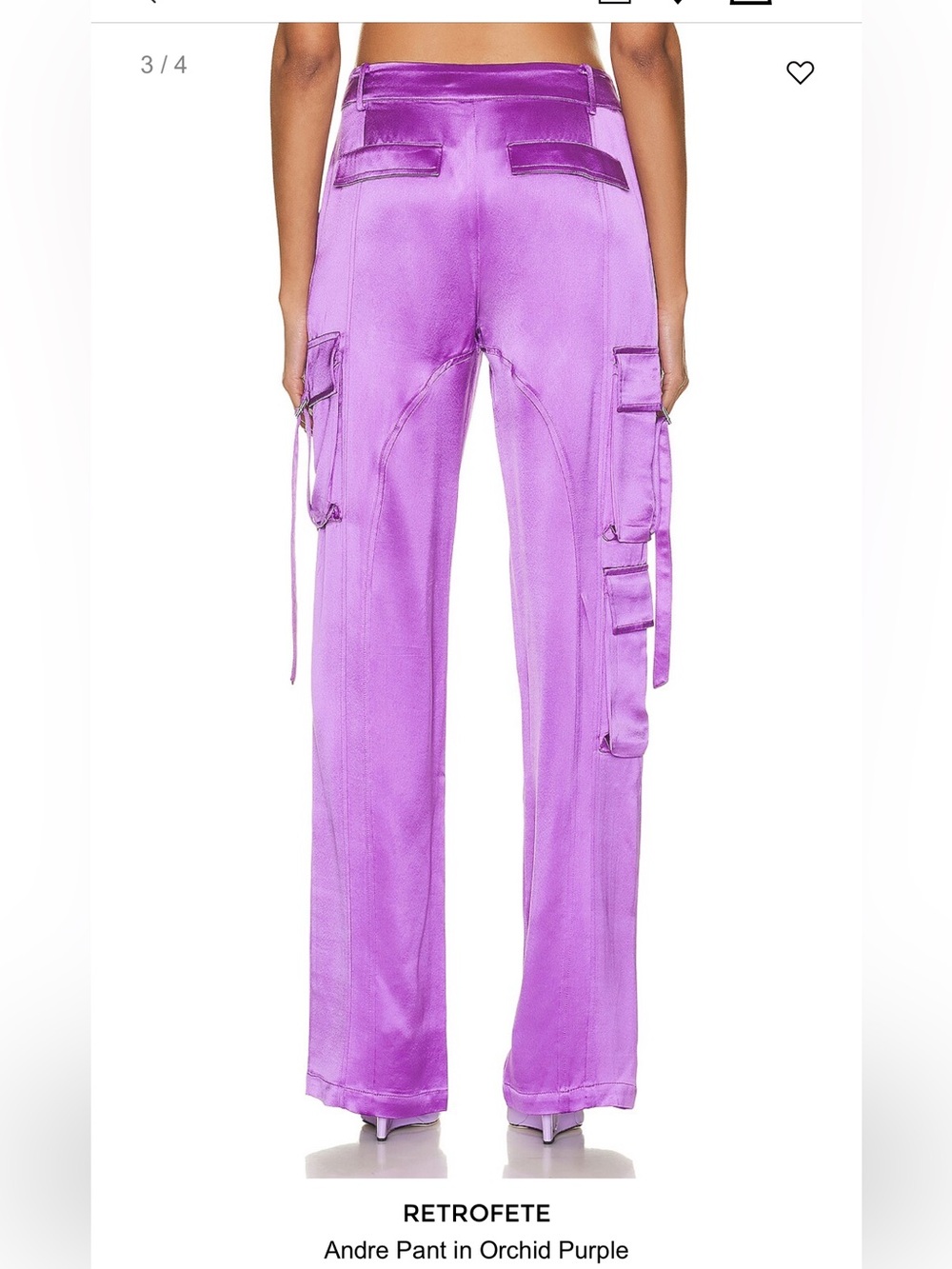 RETROFETE Andre Purple Cargo satin Pants